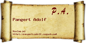 Pangert Adolf névjegykártya